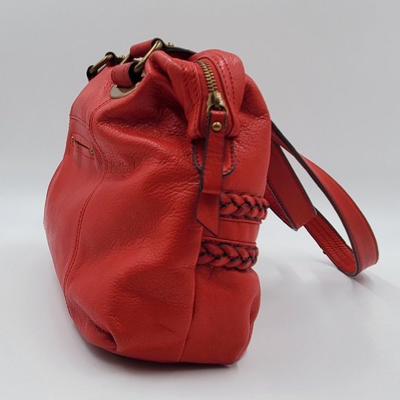 B. Makowsky Cherry Red Nantucket Satchel - Picture 7 of 15